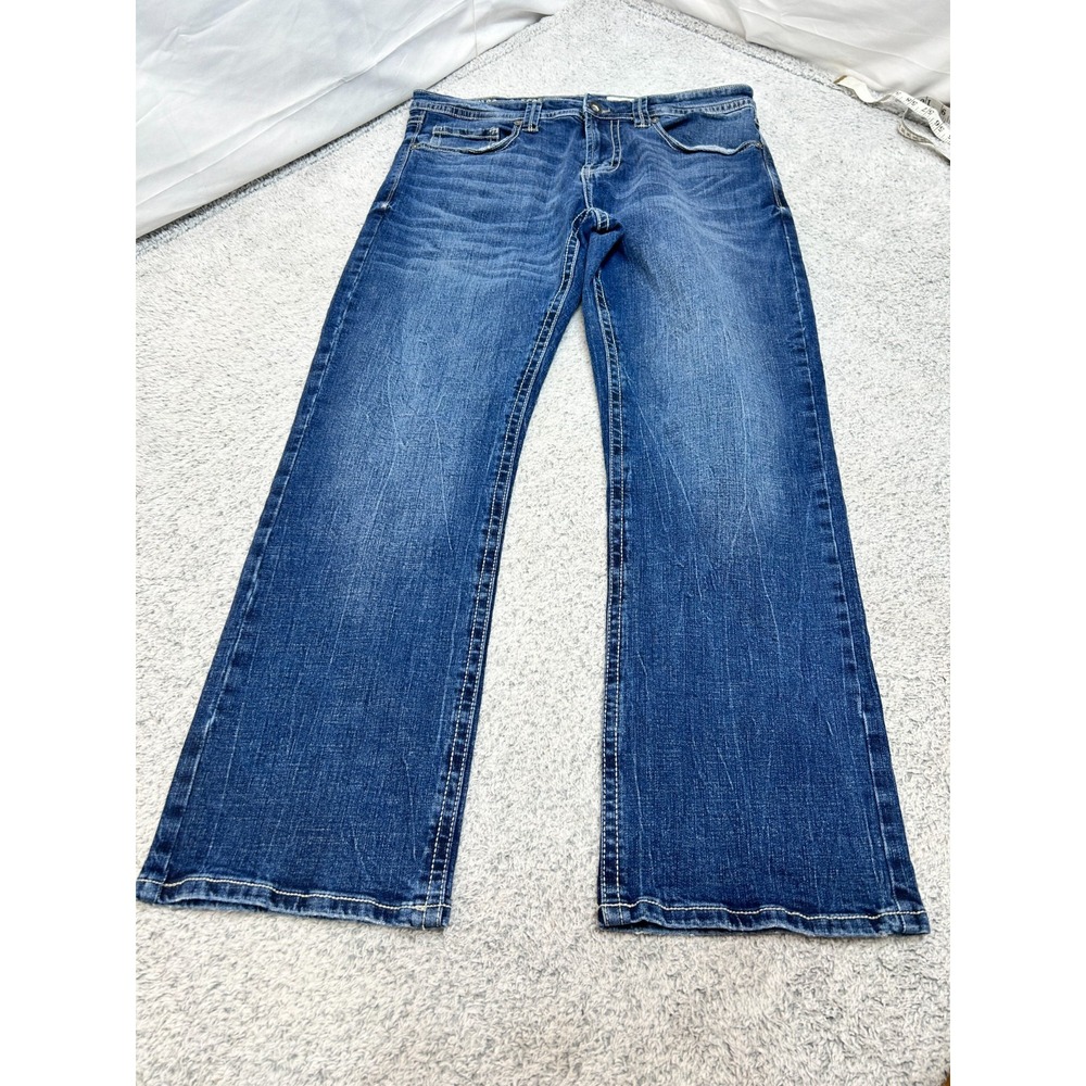 TK Axel Slim Boot Jeans‎ Men's 34x32 (34x31) Denim Flap Pockets Casual Workwear
